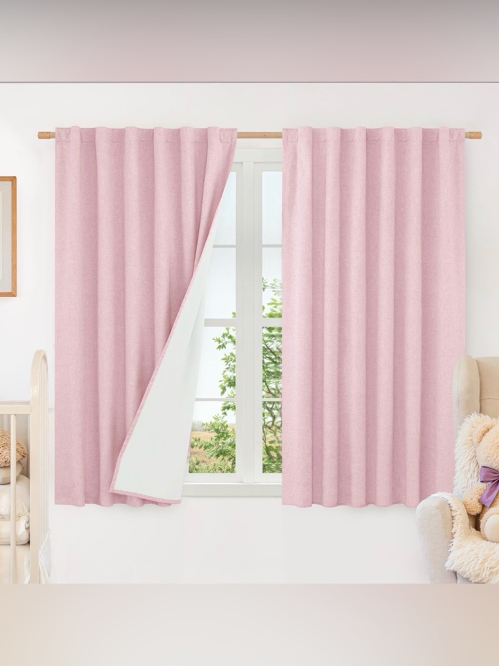 Pink Thermal Blackout Window Curtains - Set